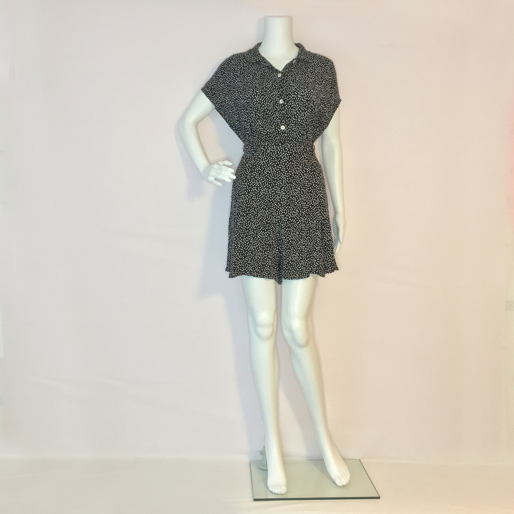 Esprit Black & White Printed Romper Women’s Size 11/12